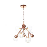 Vintage 9-Light Globe Chandelier: Clear/Amber/Smoke Gray Glass Pendant Fixture for Indoor Lighting - This 9 light globe chandelier comes with clear/amber/smoke gray glass pendant light fixtures, perfect for indoor use. It features a vintage industrial